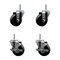 Service Caster 35 Inch Phenolic Wheel Swivel 34 Inch Threaded Stem Caster Set 2 Brakes SCC SCC-TS20S3514-PHS-34212-2-TLB-2 - alternate 1
